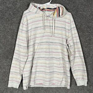 Marine Layer Portola Beach Hoodie Mens Medium Stripe Henley Kangaroo Pocket